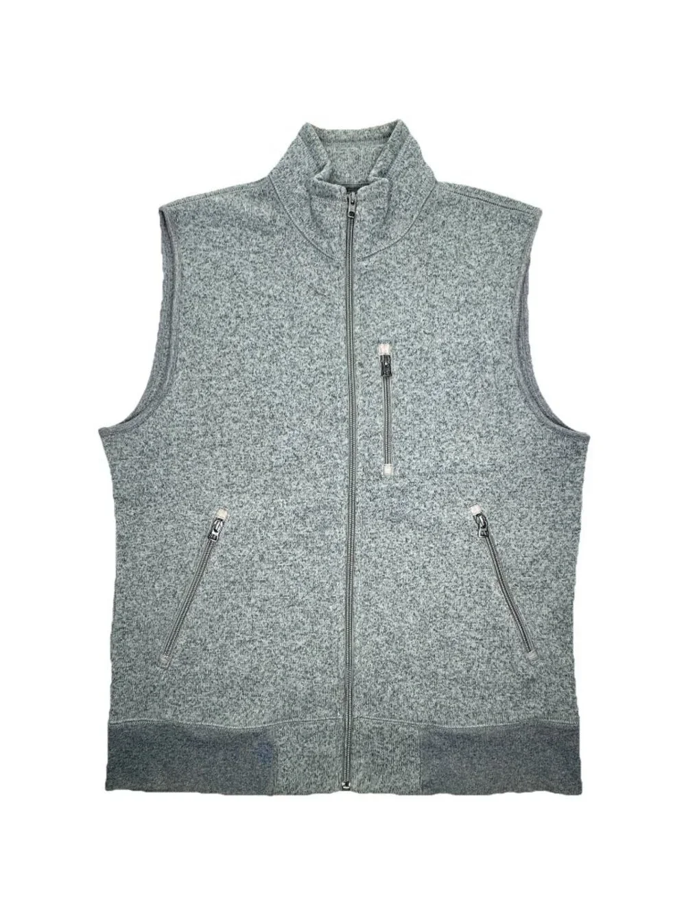J Crew Knitwear The Sporting Life Full Zip Fleece Vest Mens Medium Heather Grey